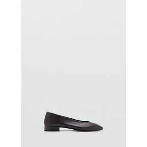 Mango Leather Flats Shoes 7.5 Women Ballerina